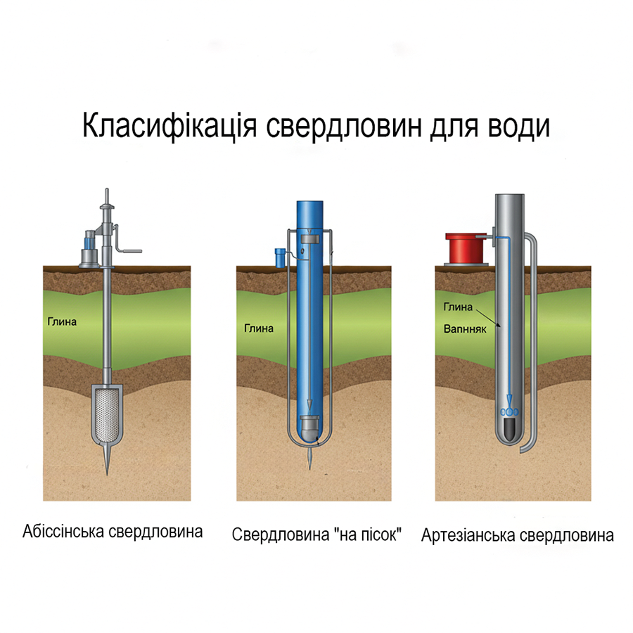 Свердловини для води: буріння, класифікація Свердловини для води: буріння, класифікація