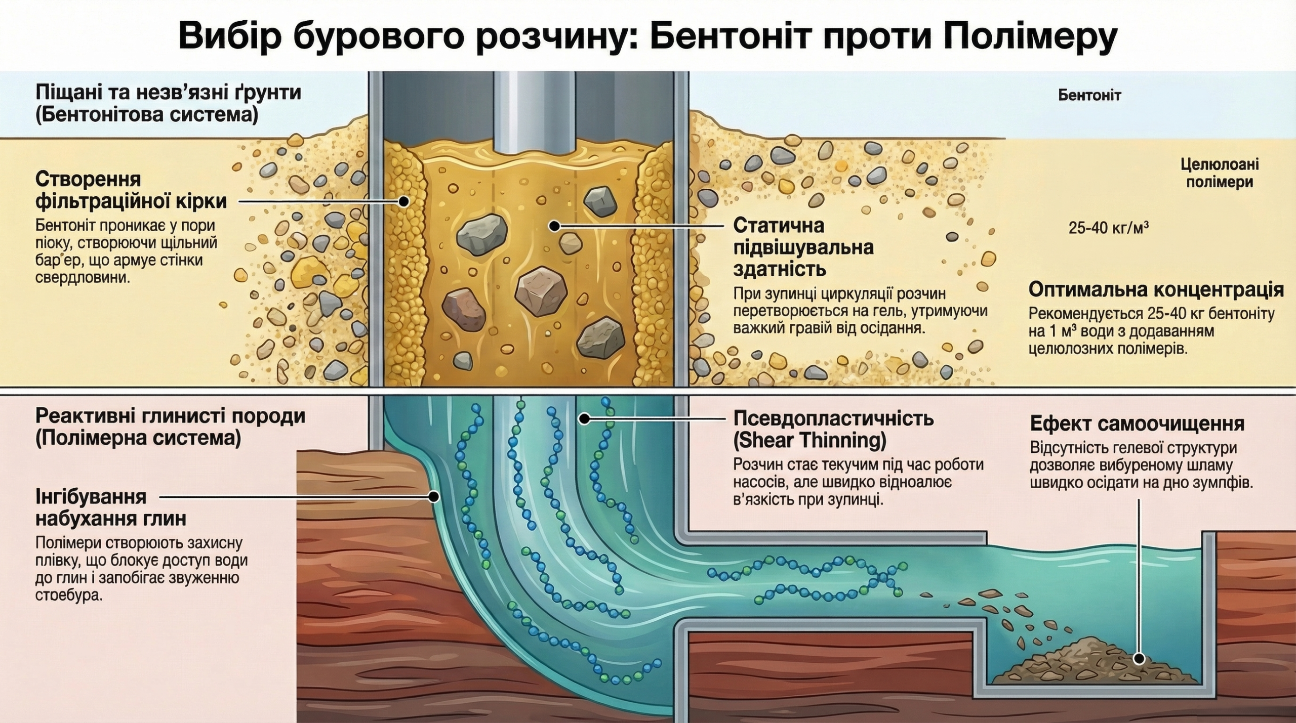 Бентоніт чи Полімер?