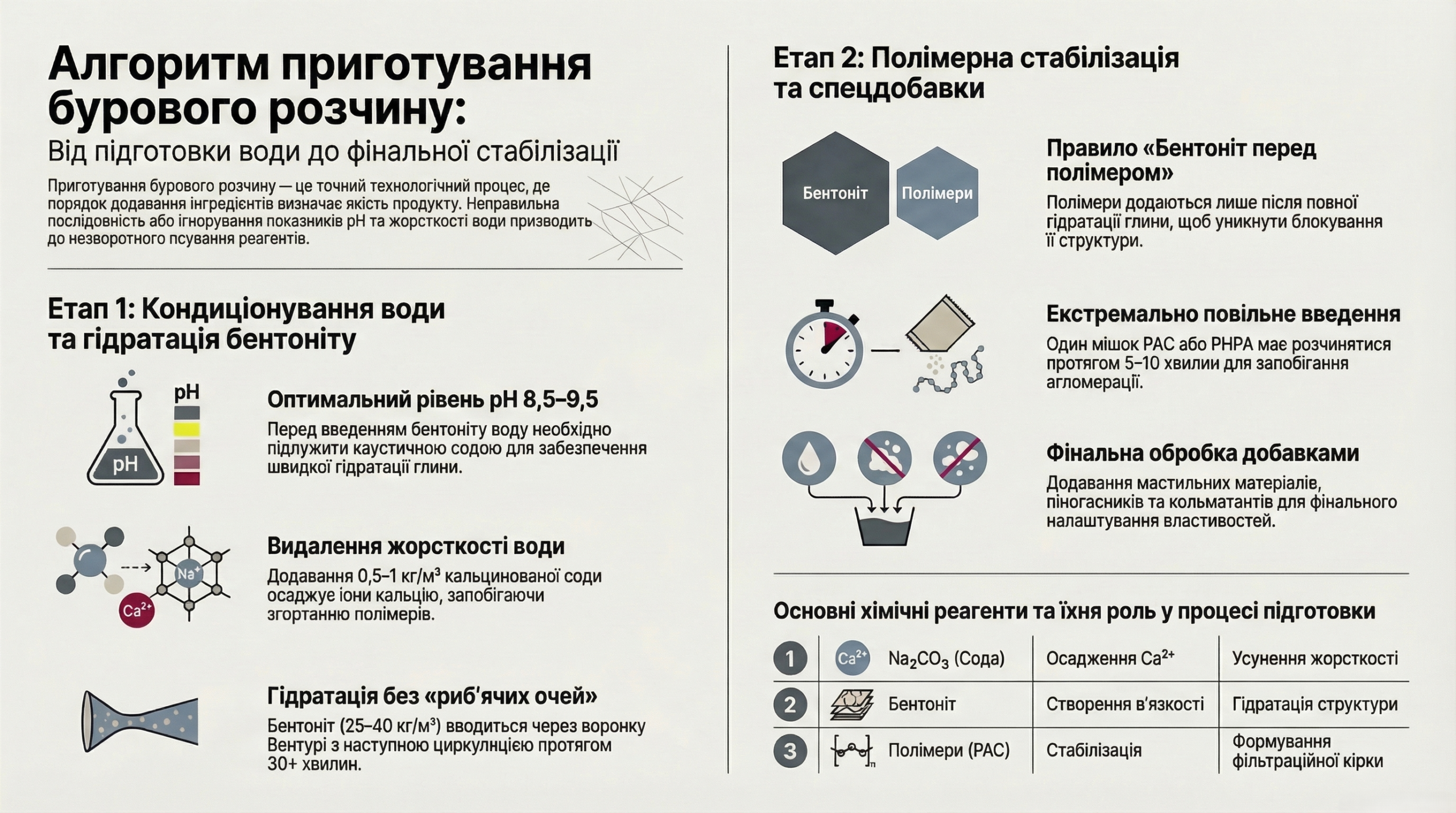 Термодинаміка та алгоритм приготування бурового розчину